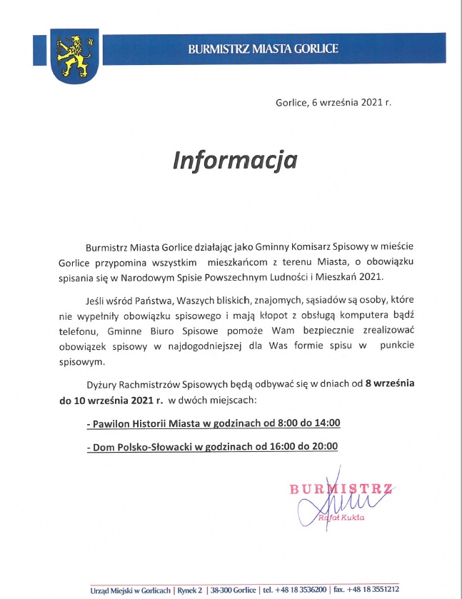  Informacja Burmistrza